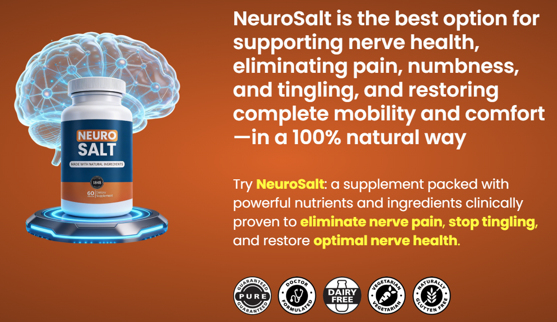 NeuroSalt supports nerve health, eliminates pain, numbness and tingling
