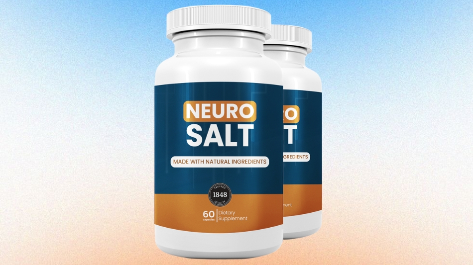 NeuroSalt natural nerve health supplement bottles
