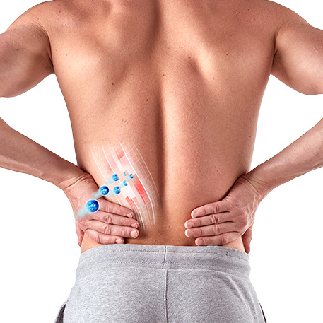Person experiencing lower back nerve pain